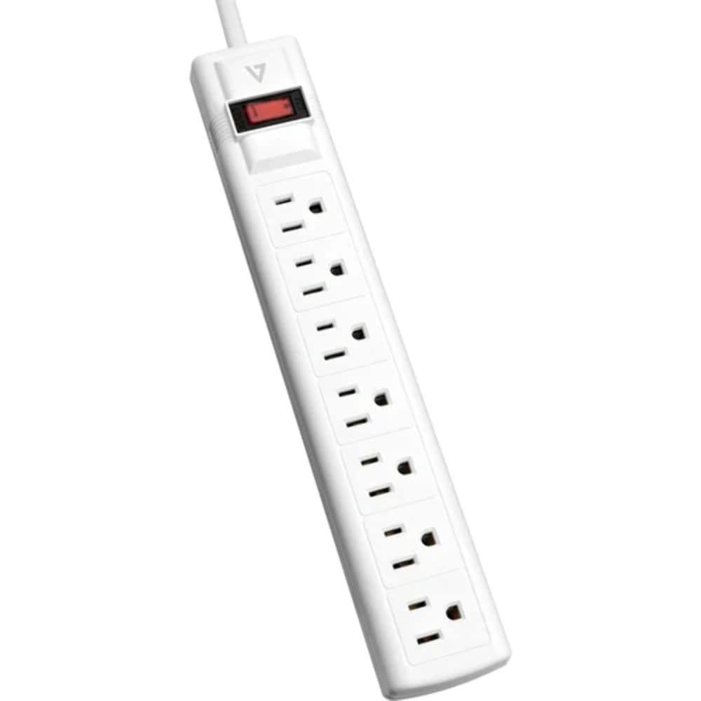 V7 Sa0712W 9N6 7 Outlet Home/Office Surge Protector, 12 Ft Cord, 1050 Joules   White