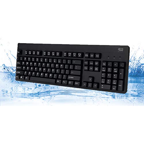 Adesso Easy Touch 630Ub, Antimicrobial Waterproof Keyboard (Akb 630Ub),Black