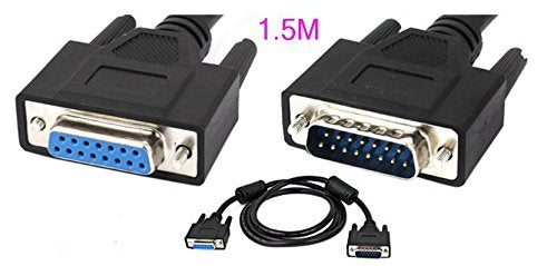 5Ft Db15 15 Pin Male To Female Connector Extension Cable Cord Black