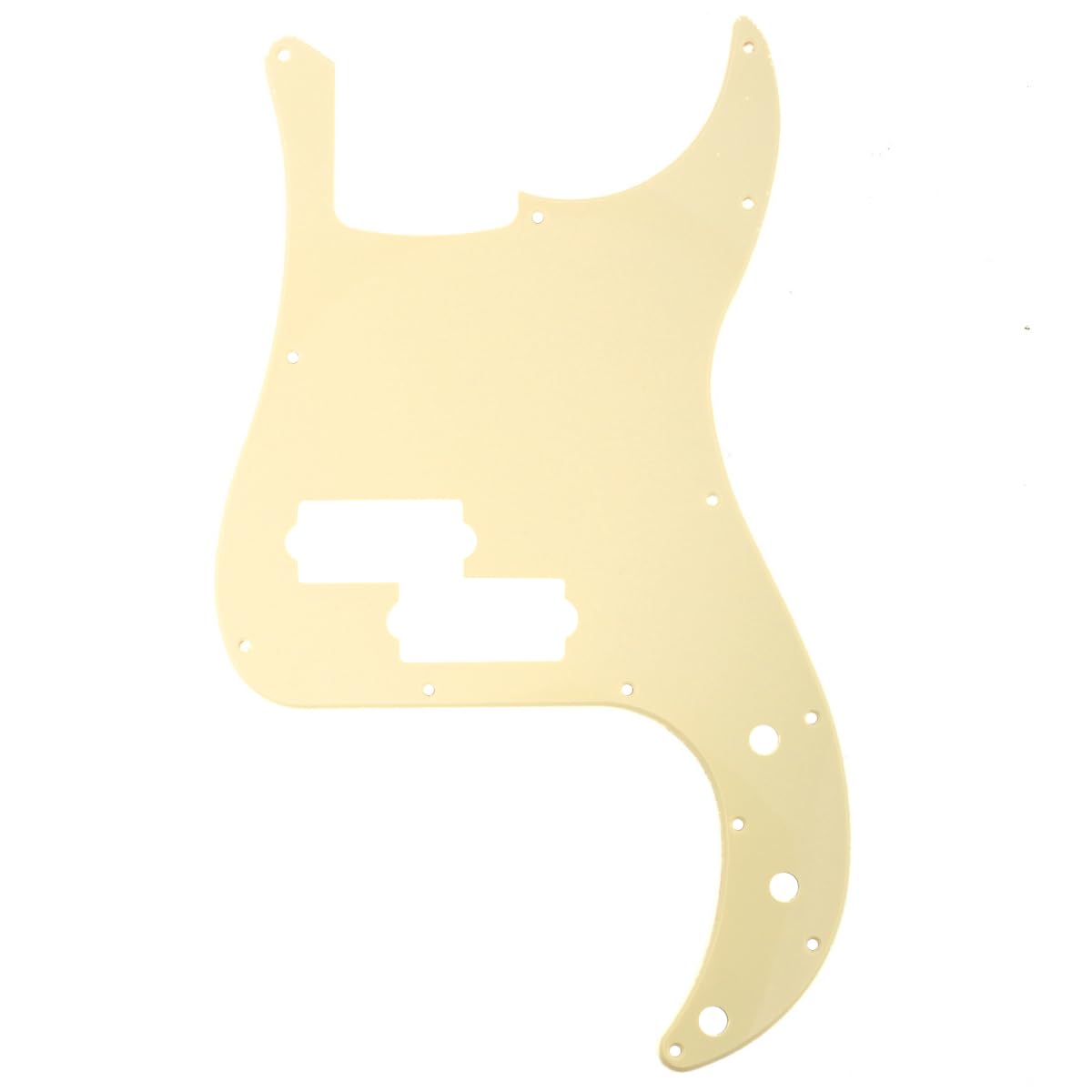 Musiclily 13 Holes P Bass pickguard for Precision Bass Guitar, 1Ply Cream