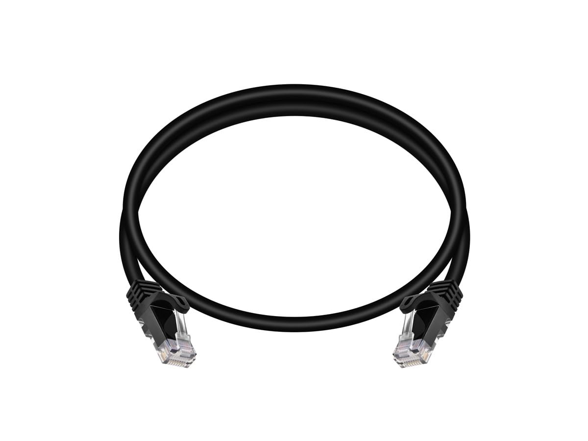 Monoprice Cat6 2Ft Black Patch Cable Utp 24Awg 550Mhz Pure Bare Copper Snagless Rj45 Flexboot Series Ethernet Cable