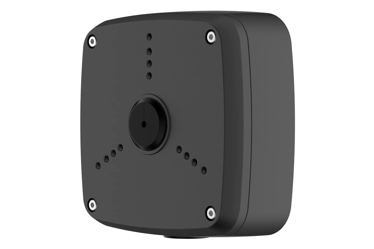 Lorex Square Outdoor Junction Box For 3-Screw Base Security Cameras, Black - Tri-Axel Security Mounting Junction Box - Durable, Weatherproof Design, Easy Installation - Three Screw Base Cameras Only
