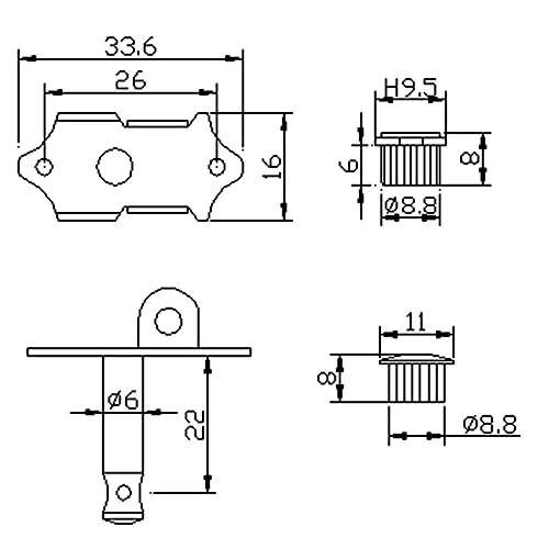 Golden Gate F-2215 Vintage Acoustic Guitar Tuners - Nickel, 6 Individual (3+3)