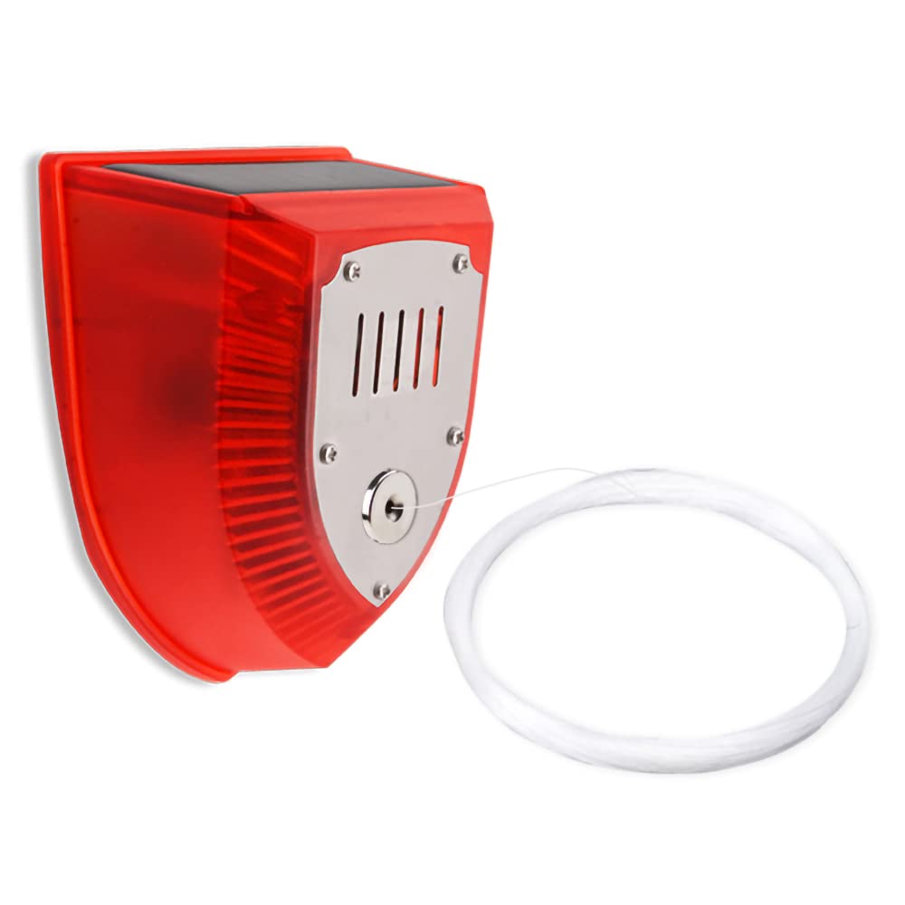 Burglar/Anti Intrusion Trip Alarm, Solar Outdoor Indoor Sound And Light Siren, 129Db Diy Home/Camping/Portable Security Alarm Fo