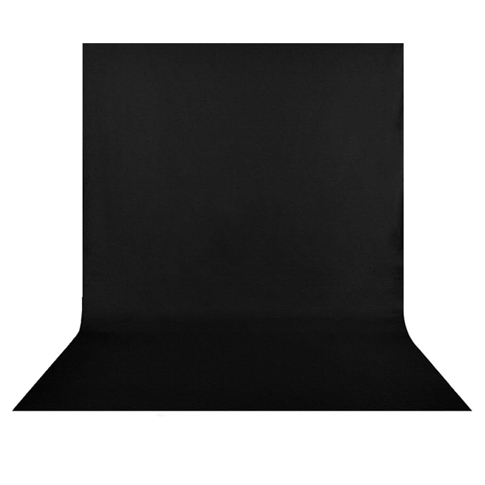 Hemmotop Black Backdrop Background, 6X9 Ft Polyester Fabric Chromakey Black Screen Backdrops Collapsible For Photoshoot, Birthda