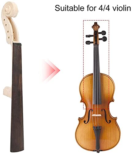 Jiayouy 4/4 Size Violin Neck Head Unfinished Ebony Fingerboard For Violin Parts Replacement
