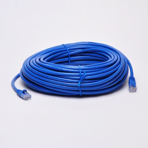 Ubigear New 100Ft 30M Blue 100' Ft Rj45 Cat5E Ethernet Lan Network Internet Computer Patch Solid Wire 24 Awg Cable