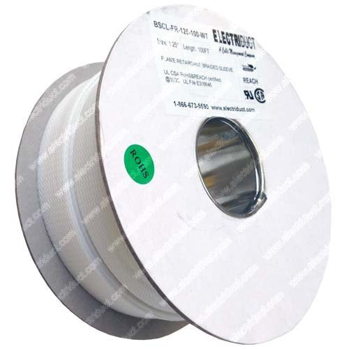 Electriduct Expandable Braid Sleeving | Polyester High Flame Retardant Flexible Cable Mesh Sleeve | 1.25 - 10 Feet (White)