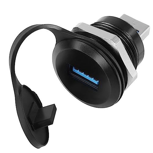 Qianrenon Usb3.0 Male To Female Threaded Fixing Adapter 5Gbps Usb3.0 Plug To Socket Round Waterproof Converter Usb3.0 Data Connector Mount Socket, For Usb Data Transfer/Charging