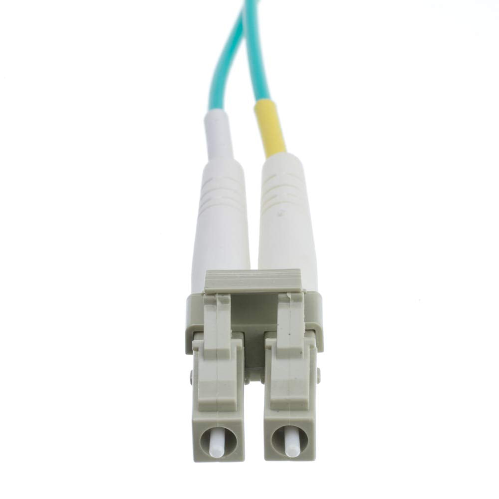 Cablewholesale Aqua Blue 10 Gbit Fiber Optic Cable, 2 Meter (6.6 Feet) Lc To Lc Lucent Connector Duplex 50/125 Om3 Multi Mode Fi
