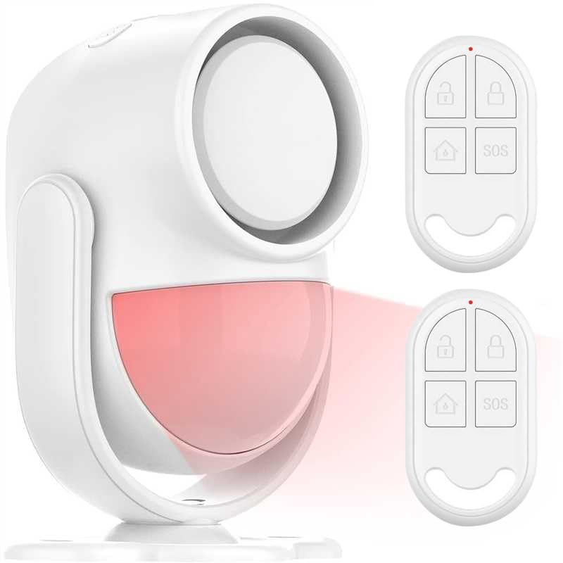 Luckydeer 125dB Loud Motion Sensor Alarm with 328ft Dual Remote (40ft PIR Detector, 3*AA Batteries), Indoor Wireless Infrared Se
