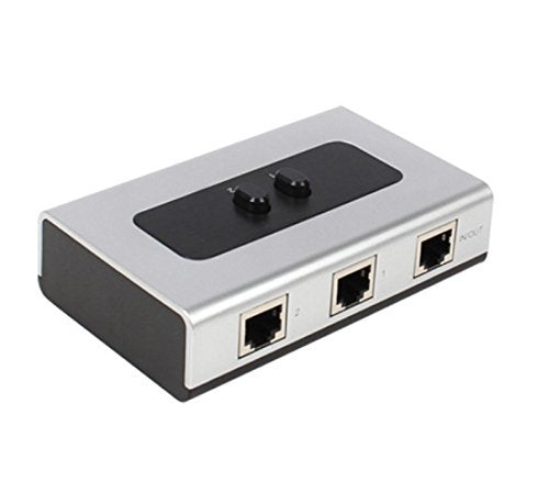 2Port Rj45 Gigabit Ethernet Rj45 Network Switch Splitter Selector Box 100M/1000M