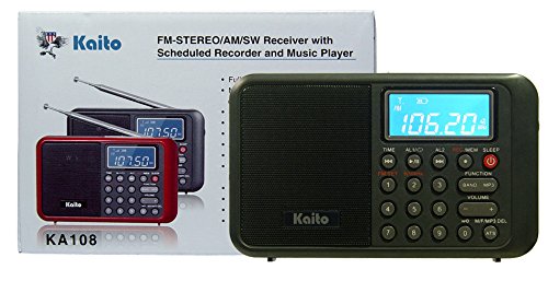 Kaito Ka108 Super Sound Quality Am Fm Shortwave Radio With Mp3 Player And Radio Recorder, Radio Time Schedule Recorder,Alarm Clo