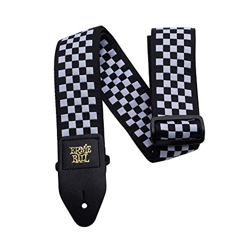 Ernie Ball Jacquard Guitar Strap, Black And White Checkered (P04149)