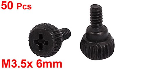 Uxcell Pc Computer Case Thumbscrews 6# 32 M3.5 Thumb Screws Black 50 Pcs