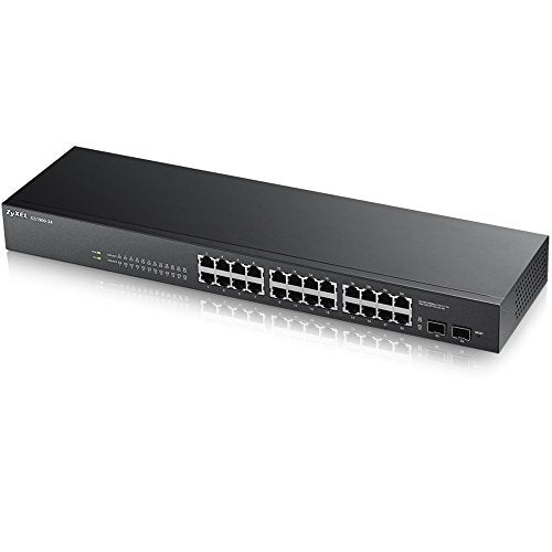 Zyxel 24 Port Gigabit Ethernet Smart Managed Rackmount Switch   Fanless Design [Gs1900 24]