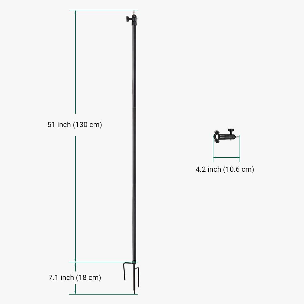 Holicfun 2 In 1 Ground Stake Mount Stand For Outdoor Security Cameras And Solar Panels, Universally Compatible With Ring, Blink,