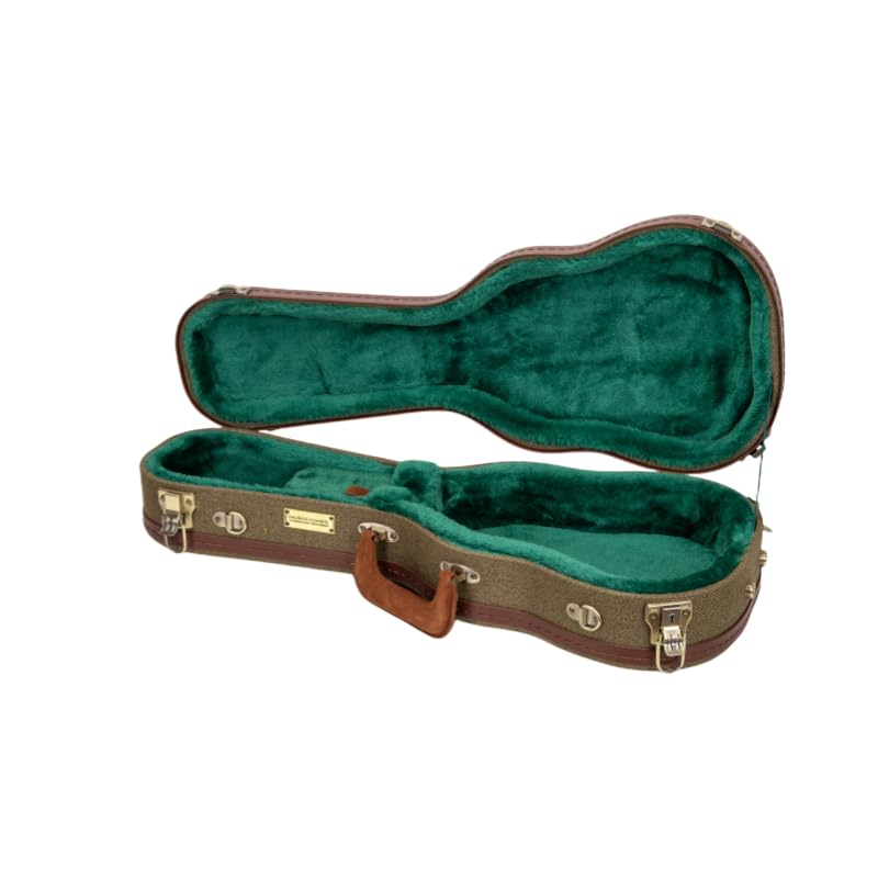 Crossrock Master Series Soprano Ukulele Case For 21 Long Neck | Olive Green Eco Tweed Fabric, Re-Engineered Shell, Backpack St