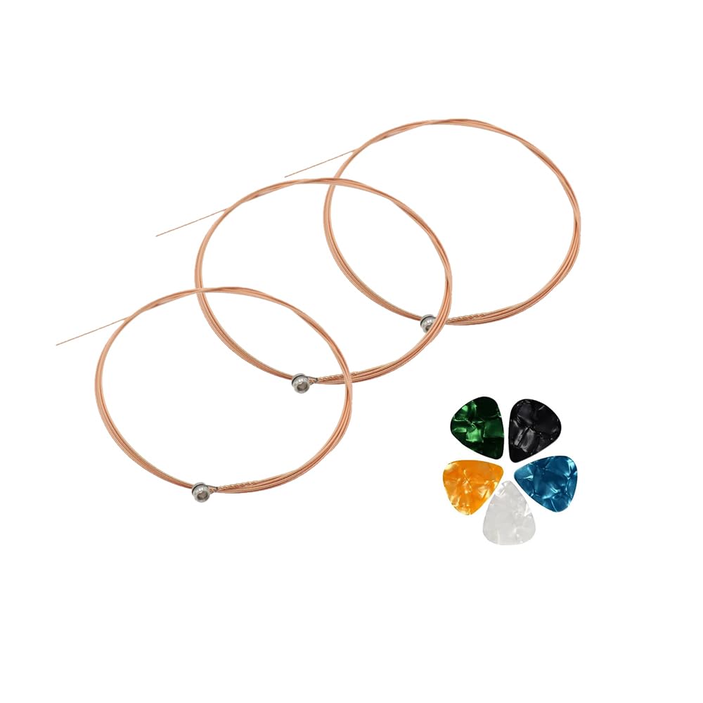 Flare Guitar String Sets Of 3 G3Rd Electric Acoustic Guitar Strings Stainless Steel Core Nickel Alloy With 5 Picks Free (Pack O