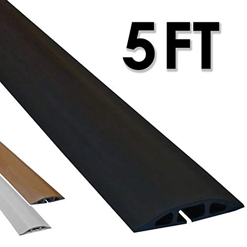 Electriduct D 2 Low Profile Rubber Duct Cord Cover Floor Cable Protector   5 Feet   Black (Raw Rubber Material)