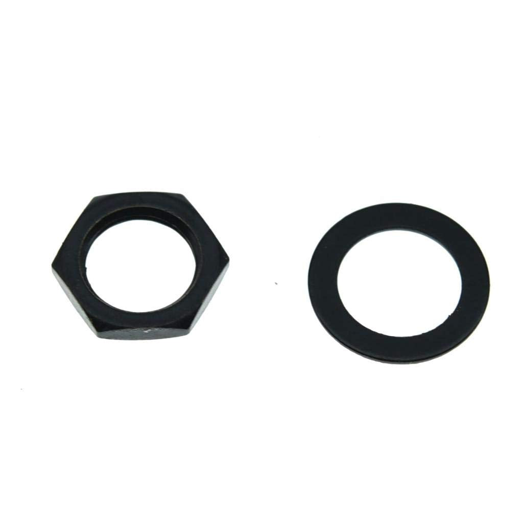 Dopro 20* Guitar Input/Output Jack Socket Nut And Washer - Metric Jack Nuts For Import Guitars - Black