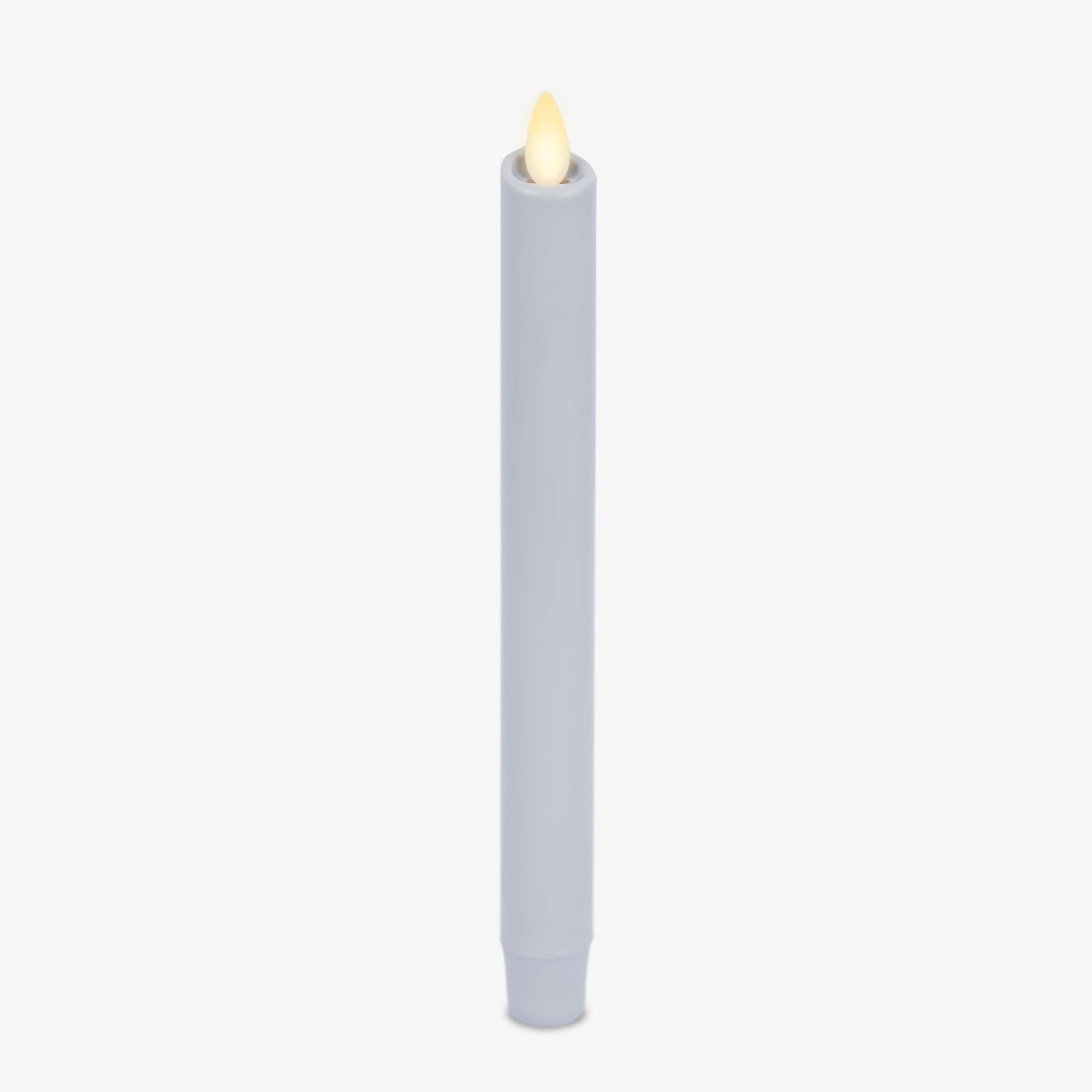 Luminara - Flameless Battery Operated Taper Candle - Light Grey - Pack Of 1-1X9.5 - Led Flickering Flame - Realistic Safe For Ho