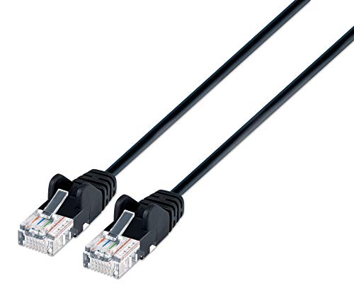 Intellinet Slim Cat6 Ethernet Network Patch Cable   10G Internet Cord With Snagless Boot,Rj45 Male To Rj45 Male, Pure Bare Coppe