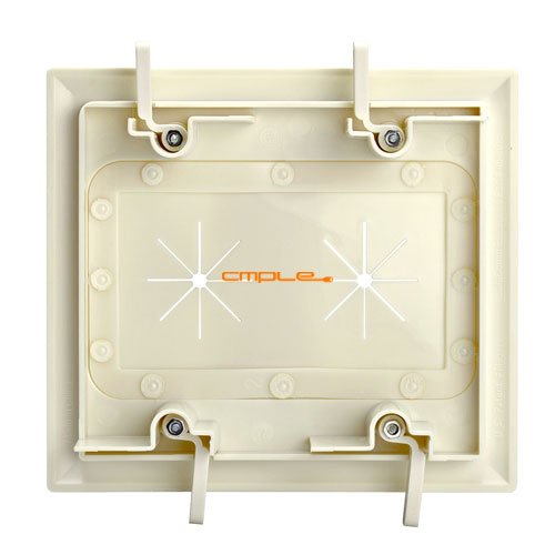 Cmple   Cable Plate With Flexible Opening, 2 Gang   Lite Almond