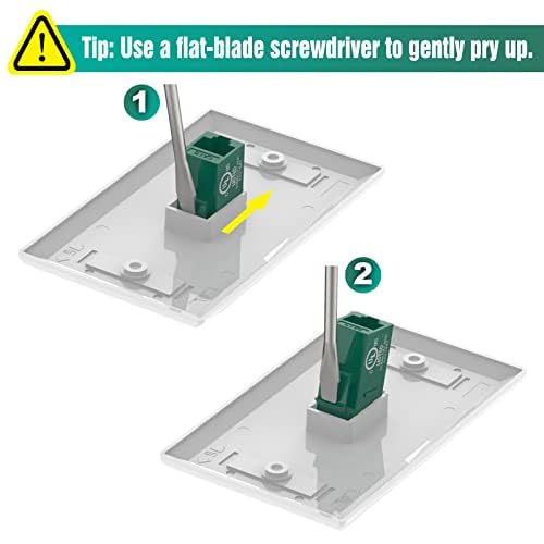 Vce Cat6 Rj45 Keystone Jack Insert Ul Listed 25 Pack, 90 Degree Punch Down Keystone Jack Adapter In Green