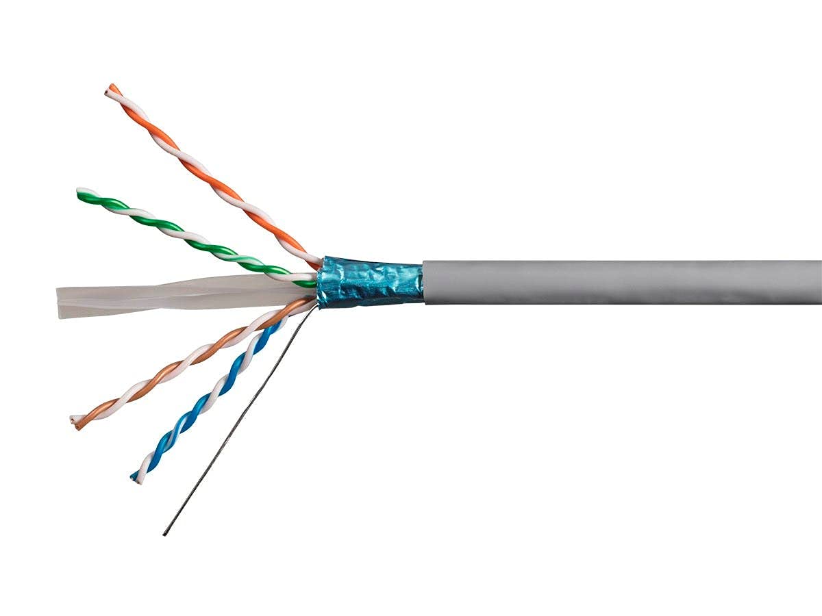 Monoprice Cat6A Ethernet Bulk Cable - 500 Feet - Yellow | Solid, 550Mhz, F/UTP, CMR, Riser Rated, Pure Bare Copper Wire, 10G, 23