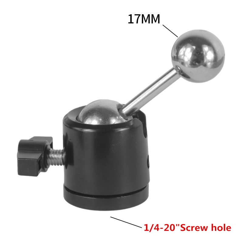 Vizgiz 2 Pack 17Mm Ball Head With 1/4 Inch Screw Thread Mount Connector Adapter For Photography Light Stand Light Tripod Action