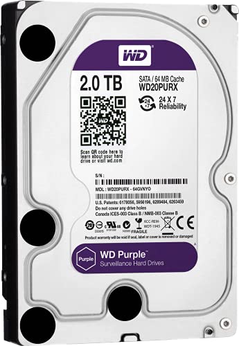 Wd Purple 2Tb Surveillance Hard Disk Drive   5400 Rpm Class Sata 6 Gb/S 64Mb Cache 3.5 Inch   Wd20Purx [Old Version]