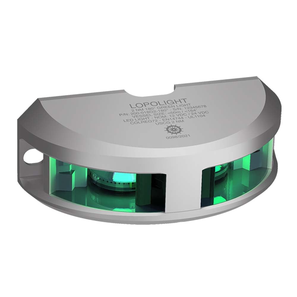 Lopolight Series 200-018 - Navigation Light - 2Nm - Vertical Mount - Green - Silver Housing,WBAUVB0D756WBTD