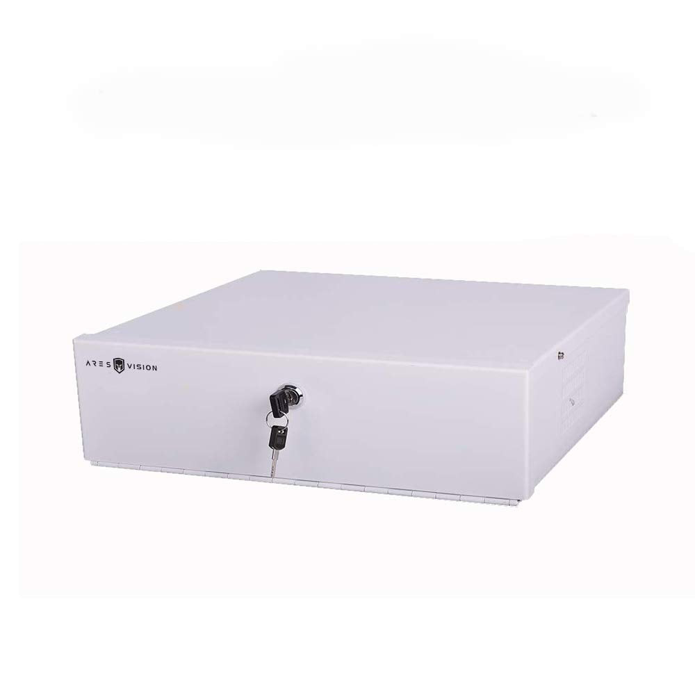 Ares Vision Heavy Duty Steel 18' X 18' X 5' Dvr/Pc/Tv Security Lock Box With 16 Gauge Steel Walls, Lock & Key, Removable Top, And Exhaust Fan. Great Security Box For Any Electronic Devices!