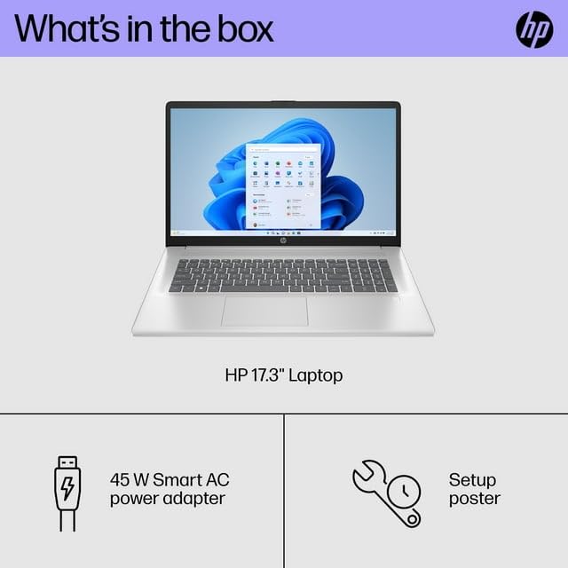 Hp 17.3 Fhd Laptop | Intel Core I3-N305 Processor | Intel Uhd Graphics | Fingerprint Reader | 16Gb Ram | 512Gb Ssd | Windows 11
