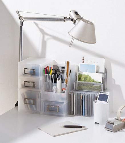 Like It Mx 16 Desktop Organizer, 5.71'' X 7.91'' X 3.62'', Translucent White, 342 Grams