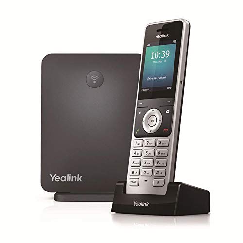 Yealink W60P Cordless Dect Ip Phone And Base Station, 2.4-Inch Color Display. 10/100 Ethernet, 802.3Af Poe, Power Adapter Includ