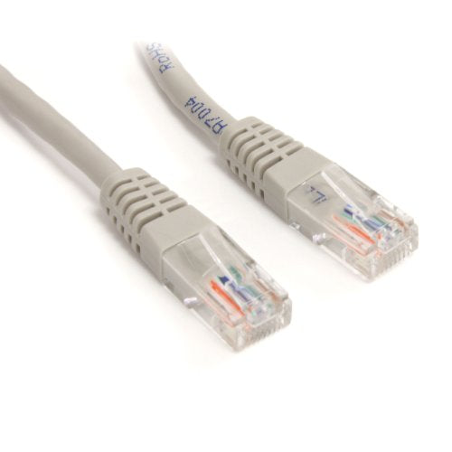Startech.Com 1 Ft. (0.3 M) Cat5E Ethernet Cable   Power Over Ethernet   Molded   Gray   Ethernet Network Cable (M45Patch1Gr)