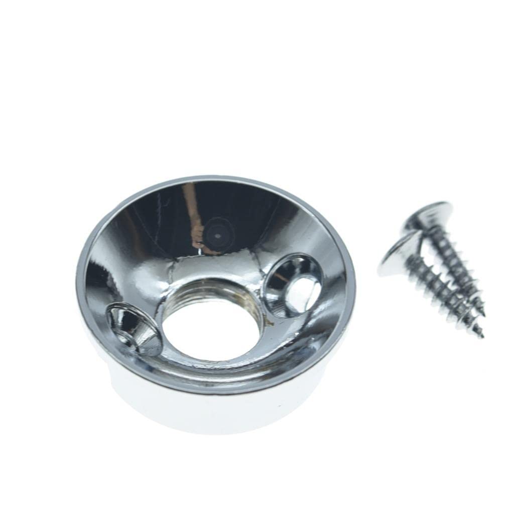 Dopro Metric Electric Guitar Jackplate Brass Electrosocket Jack Plate And Screws Fits Import Style Tele/Telecaster Chrome