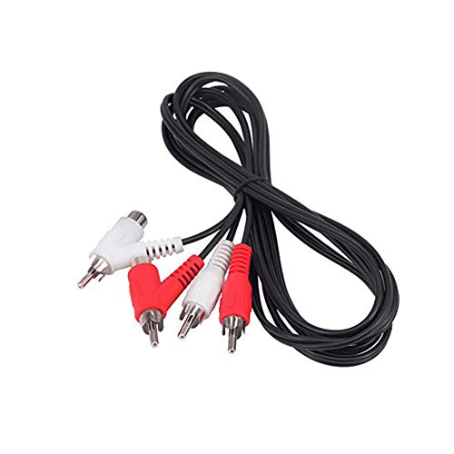 Blacell Rca Audio Piggyback Cable, 2 Rca Male To 2 Rca Male + Rca Female Piggyback, 6 Foot