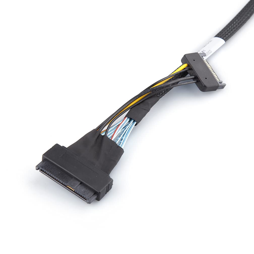 Mini Sas Sff 8644 To U.2 Sff 8639 Nvme Ssd Cable With 15P Sata Power Cable, External 26Pin To Internal Sas Cable For Datacenter,