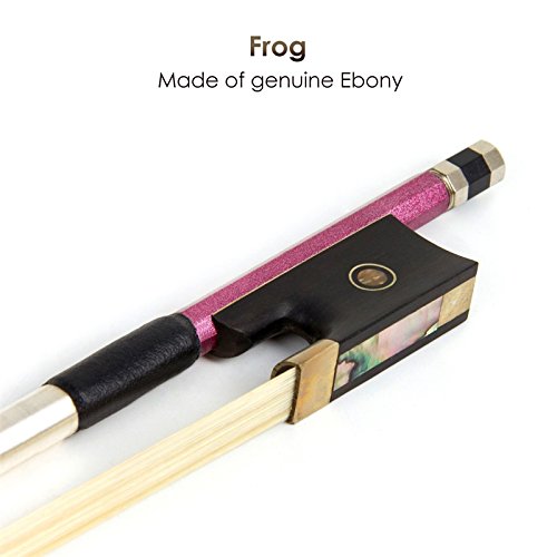 Kmise Violin Bow - Carbon Fiber Fiddle Bow for 4/4 Violins, Purple, Model A5649-KUSS