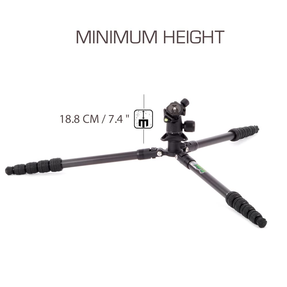 3 Legged Thing Punks Brian 2.0 Carbon Fibre Travel Friendly Tripod   Compact & Adjustable Camera Tripod With Three Detachable Legs   Darkness (Matte Black) (Briandark2.0)