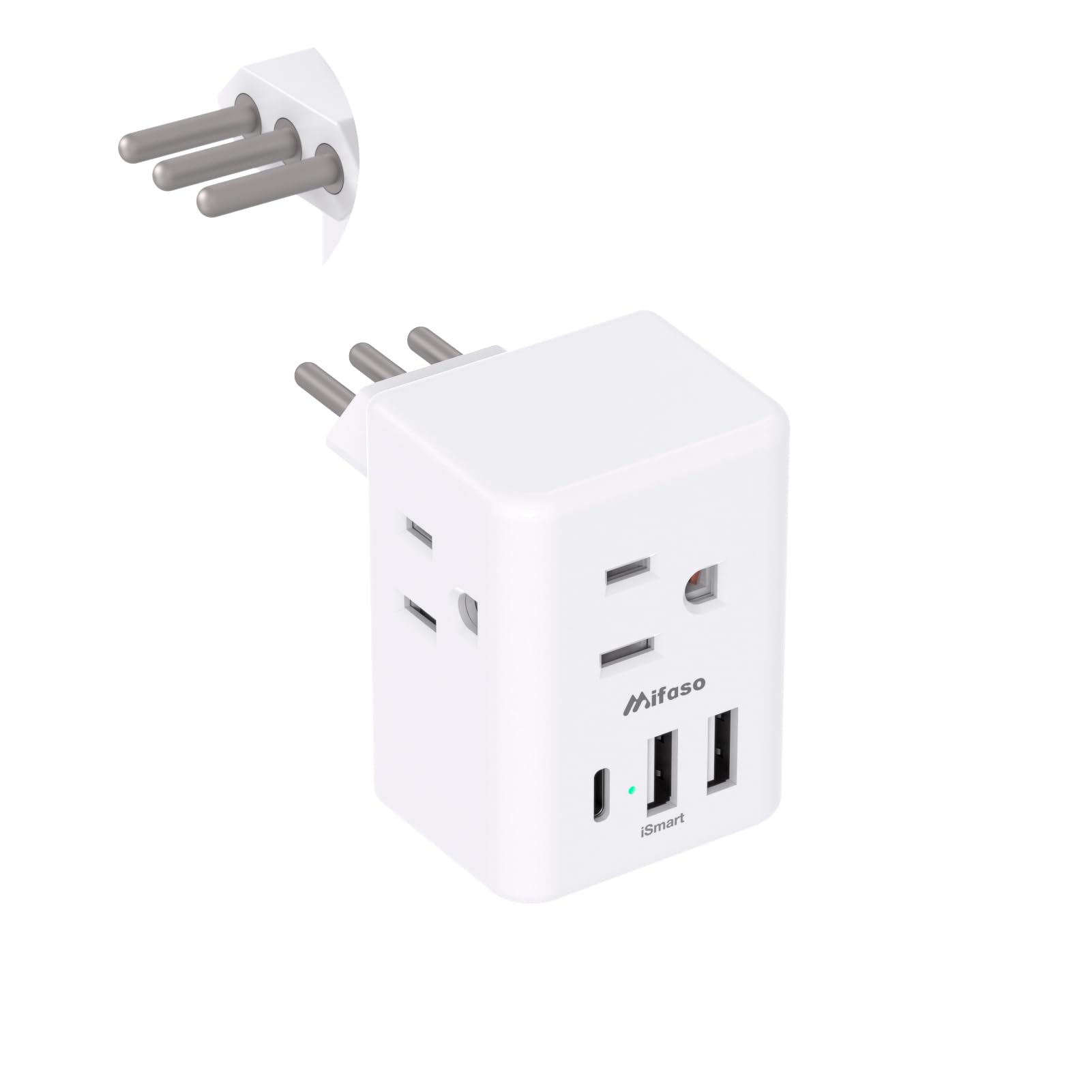 Italy Travel Power Adapter, 3 Prong Grounded Plug With Usb Charging Ports, Type L Outlet Adaptor Charger For Usa To Italy Urugua