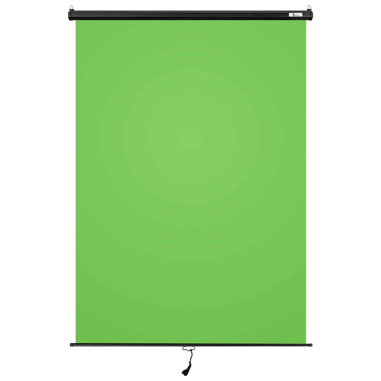 Julius Studio (Pull Down Style) 5.1 X 6.2 Ft. / 62 X 74 In. Green Screen, Retractable Background, Ceiling & Wall Mount, Roll Up