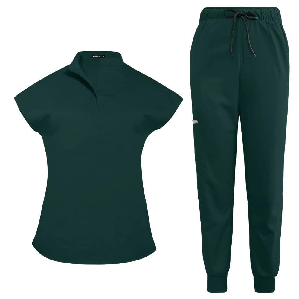 Niaahinn Scrubs Set For Women Nurse Uniform Jogger Suit Stretch Top  Pants With Multi Pocket For Nurse Doctor Esthetician Workwe