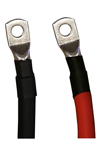 4/0 Awg Gauge Red + Black Pure Copper Battery Inverter Cables Solar, Rv, Car, Boat 12 In 3/8 In Lugs