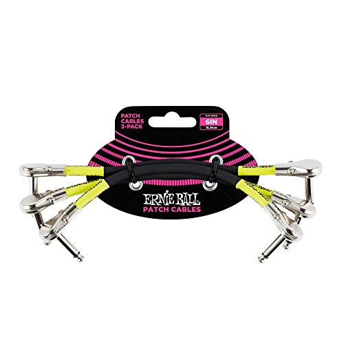 Ernie Ball 6059 6'' Flat Angle/Flat Angle Patch Cable 3 Pack   Black