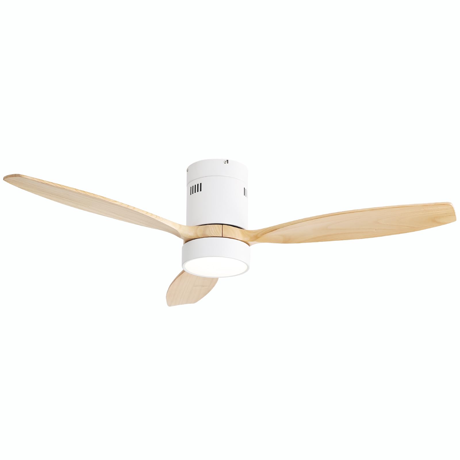 Sofucor 52 Inch Low Profile Ceiling Fan with Lights Remote Control Wood Blades Reversible DC Motor Modern Ceiling Fan for Kitche