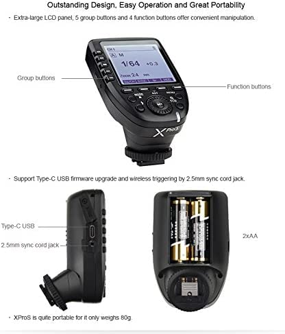 Godox Xpro S Compatible For Sony Ttl Wireless Flash Transmitter Trigger 1/8000S Hss Ttl Convert Manual Function Large Lcd Screen